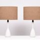 Kastrup Opaline Glass Table lamps Design by Jacob Bang 1960s Denmark