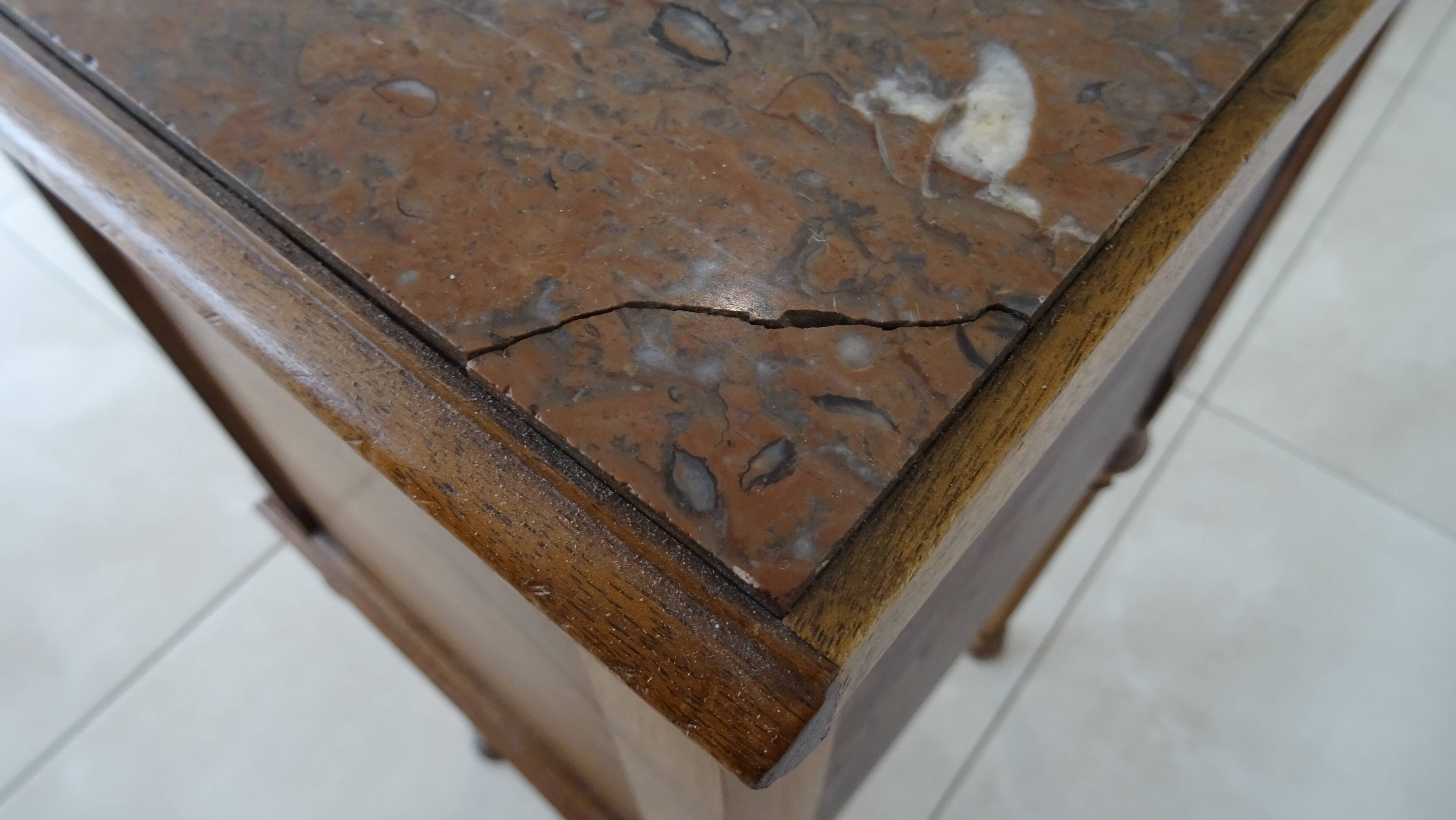 Bedside table - early 1900 - marble/ceramic