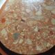 Coffee table ovalewood and marble pink salmon