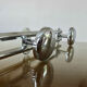 Wall coat rack 3 hooks chromed steel 1970