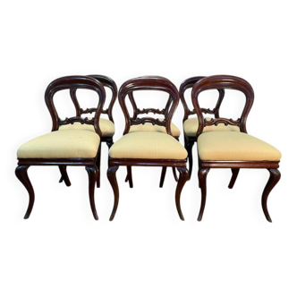 Set of 6 Louis XV mahogany chairs