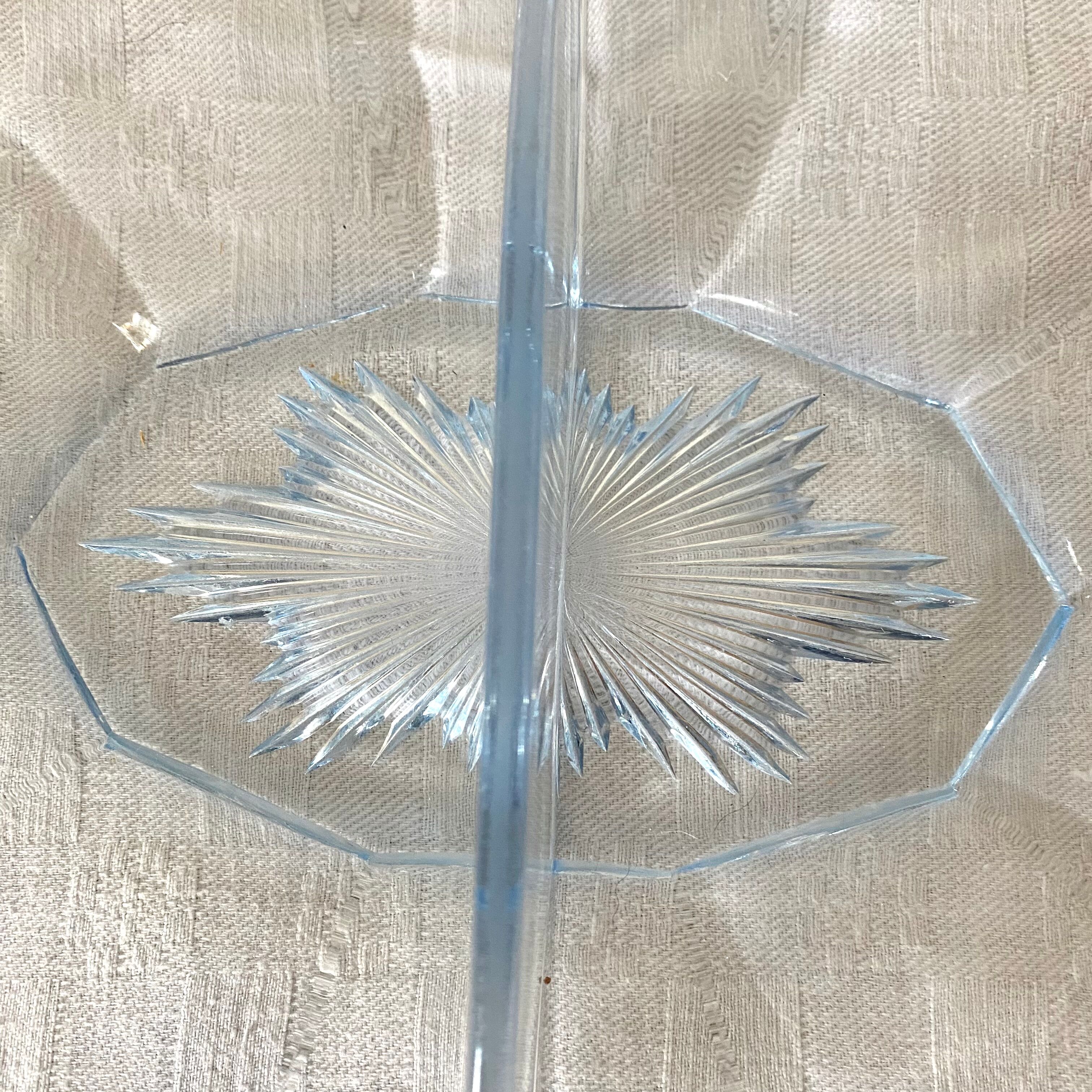 Plat serviteur en verre années 50