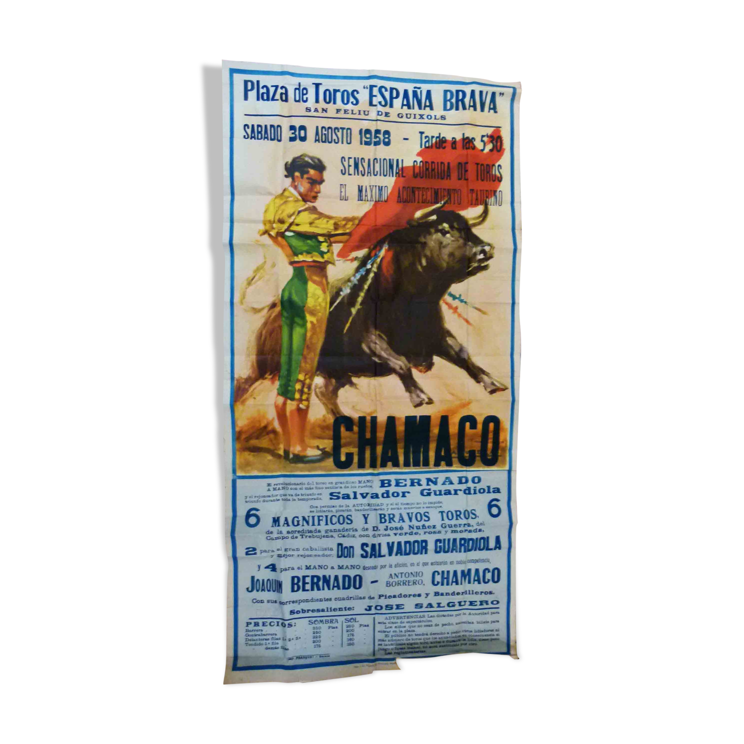 Affiche Bullfight Spain Brava 1958