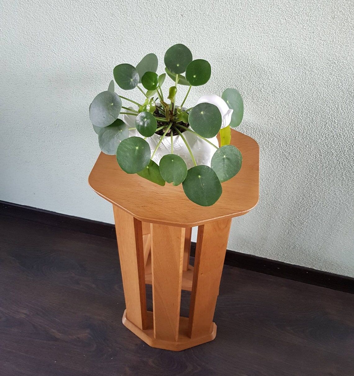 Table de bout en bois vintage années 80