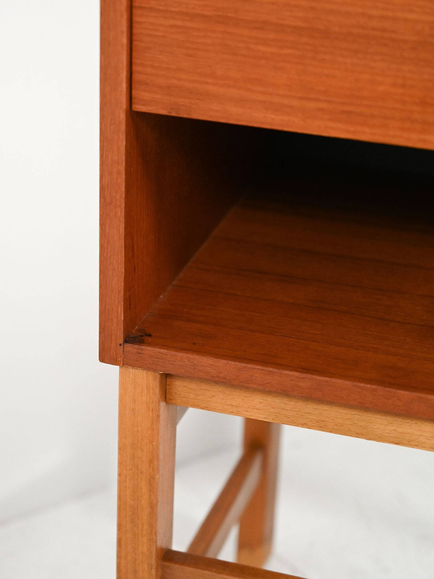Scandinavian box-form bedside table in teak, 1960s