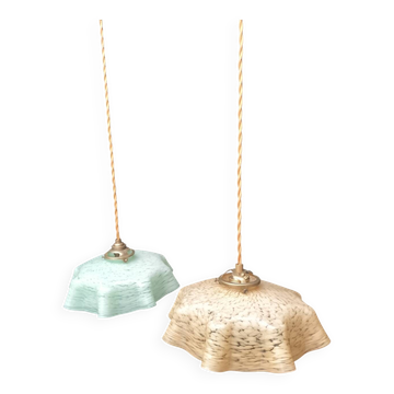 2 Clichy glass pendant lights