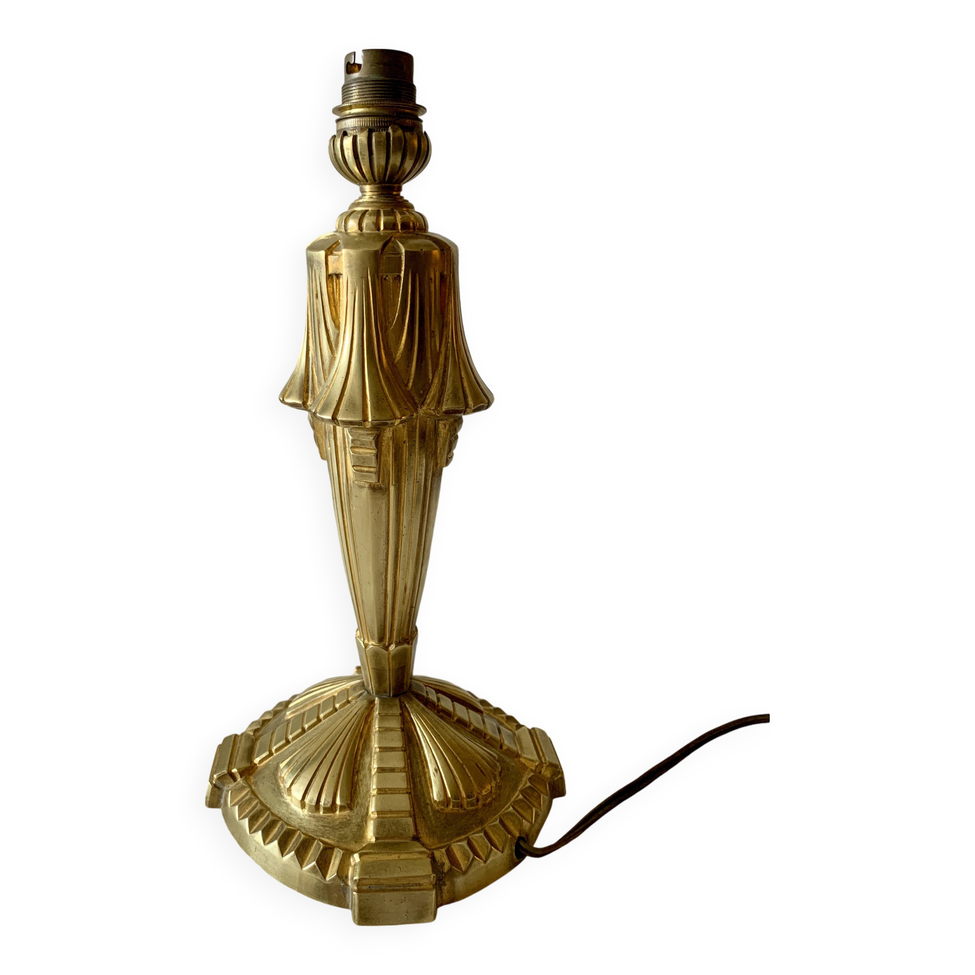 Art Deco gilded bronze lamp base.