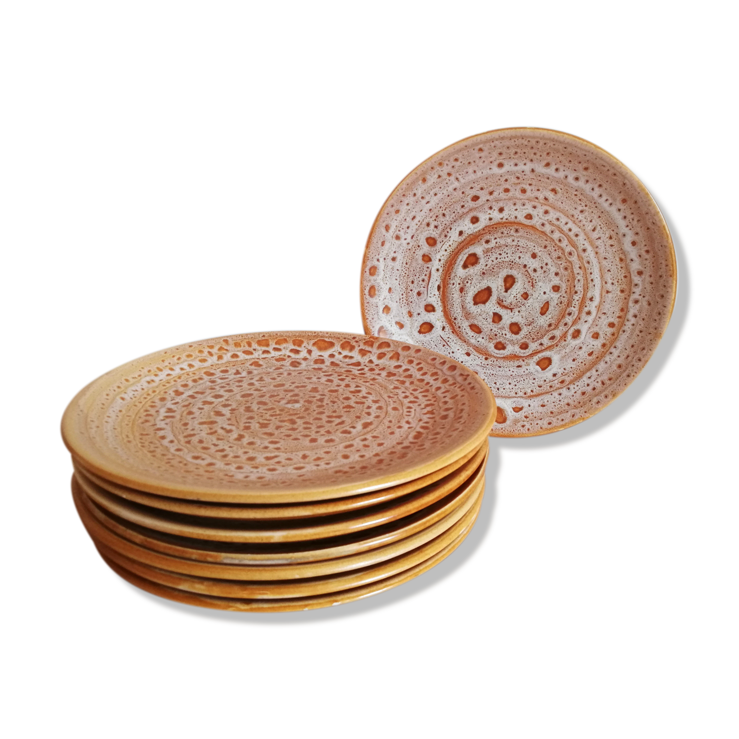 8 Niderviller Fauve dinner plates