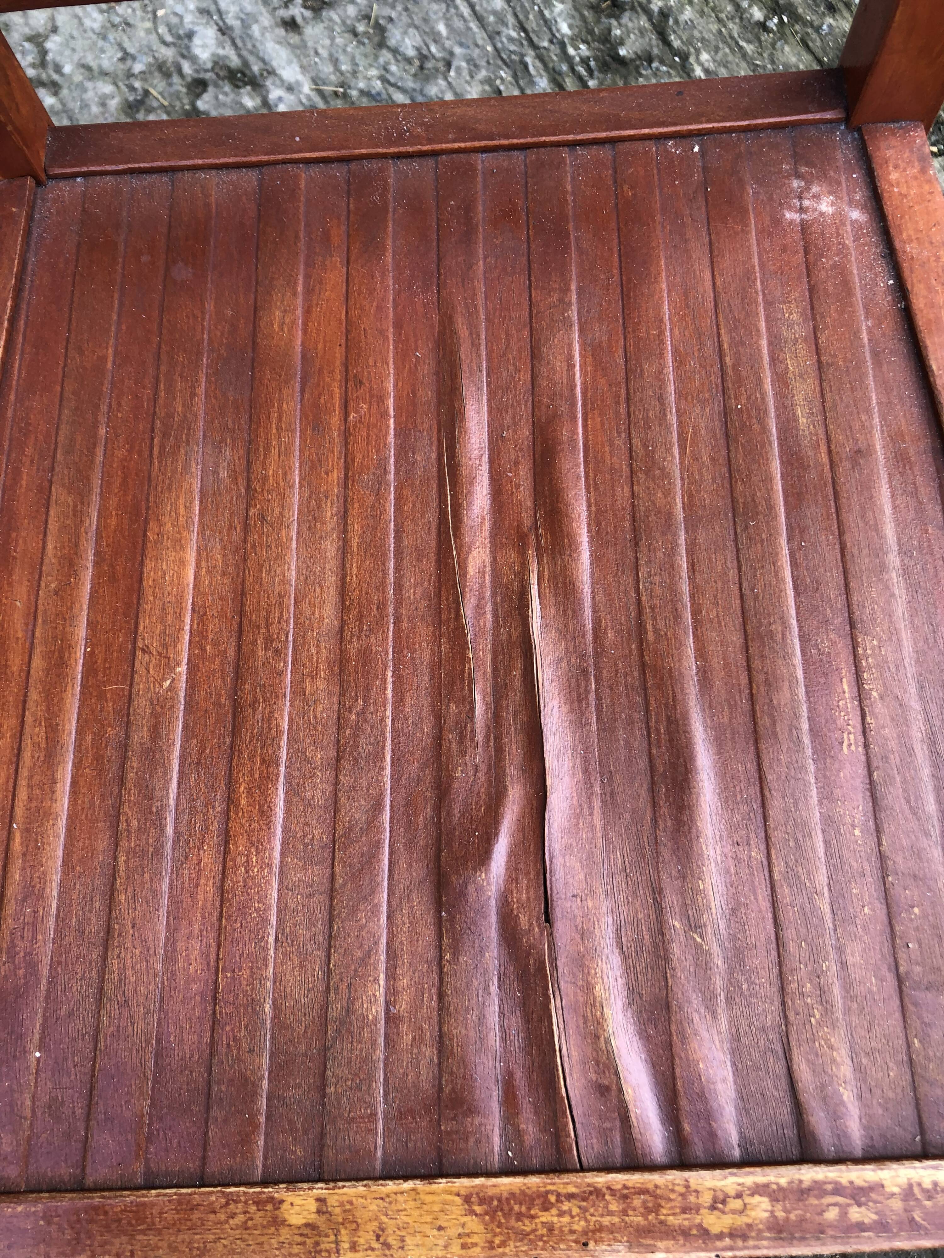 6 René Gabriel chairs from the reconstruction period in beech and plywood.