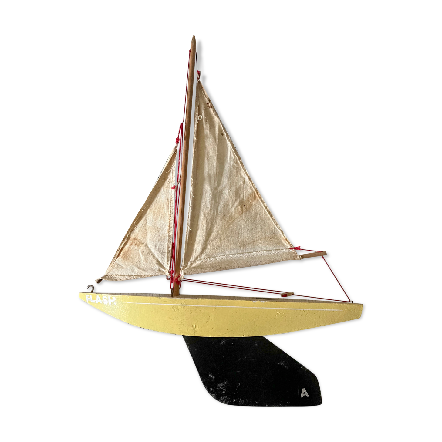 English basin sailboat bowman in wood, 50s-60s