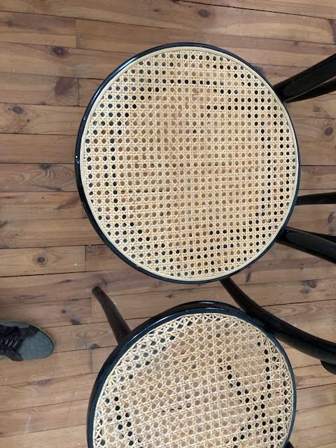 Set of 2 black bistro chairs