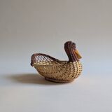 Duckling-shaped wicker basket