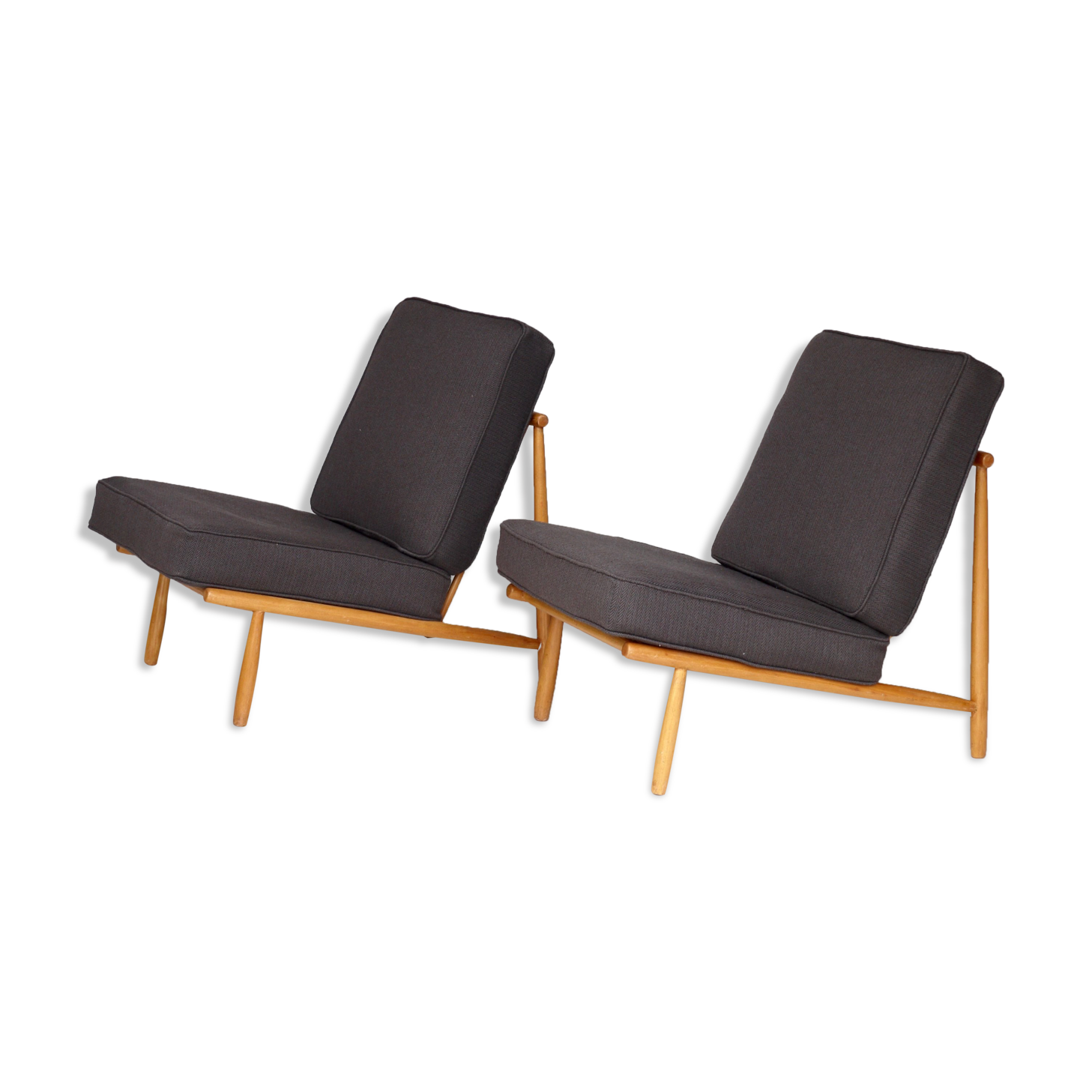 Mid-century domus lounge chairs by alf svensson for dux, 1950s, set of 2