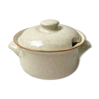 Beige speckled stoneware tureen Tulowice Poland 1970