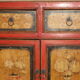 Mid century Chinese painted cabinet with 2 doors and 2 drawers