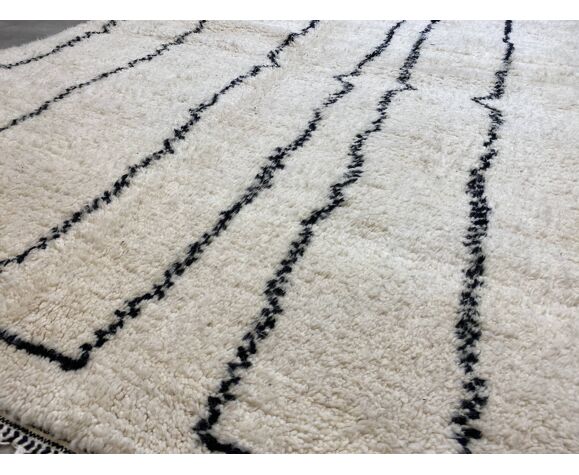 Berber white & black wool carpet 160x255cm | Selency