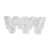 Suite of 12 glasses of port or wine cooked sorcy daum