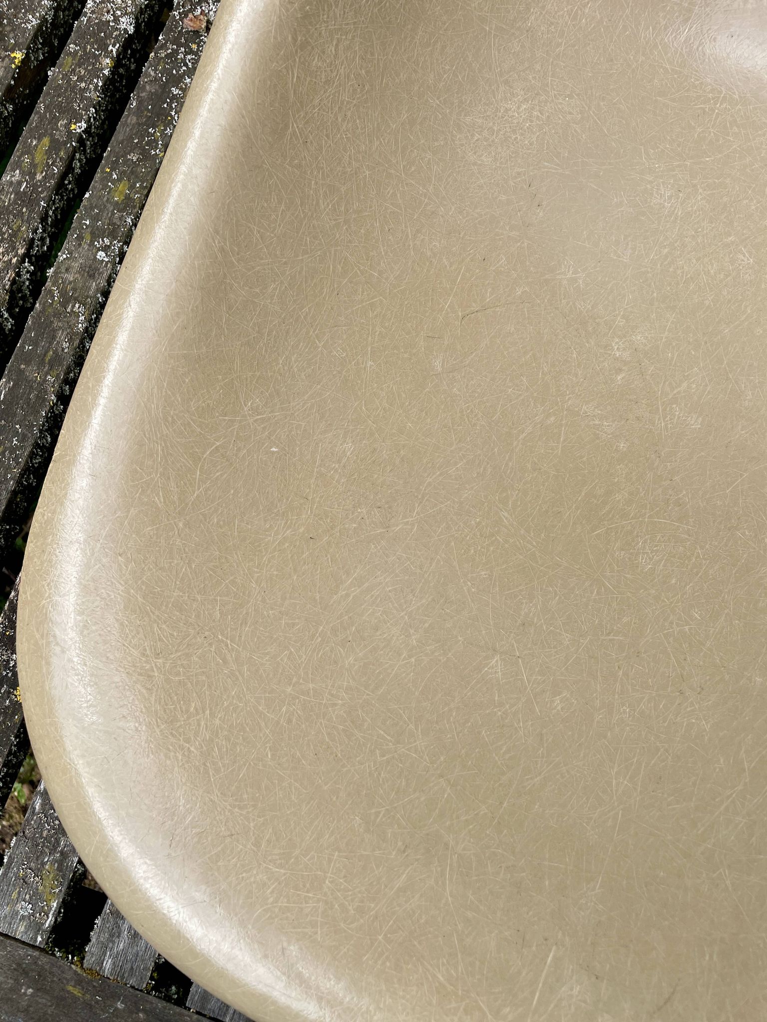 Shell Beige Fiberglass Side Chair Eames Vintage by Herman Miller