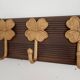 Vintage-style wall coat rack – 4 golden cast iron hooks – 40 cm