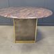 Vintage round granite and brass center table by Belgochrom , 1970s