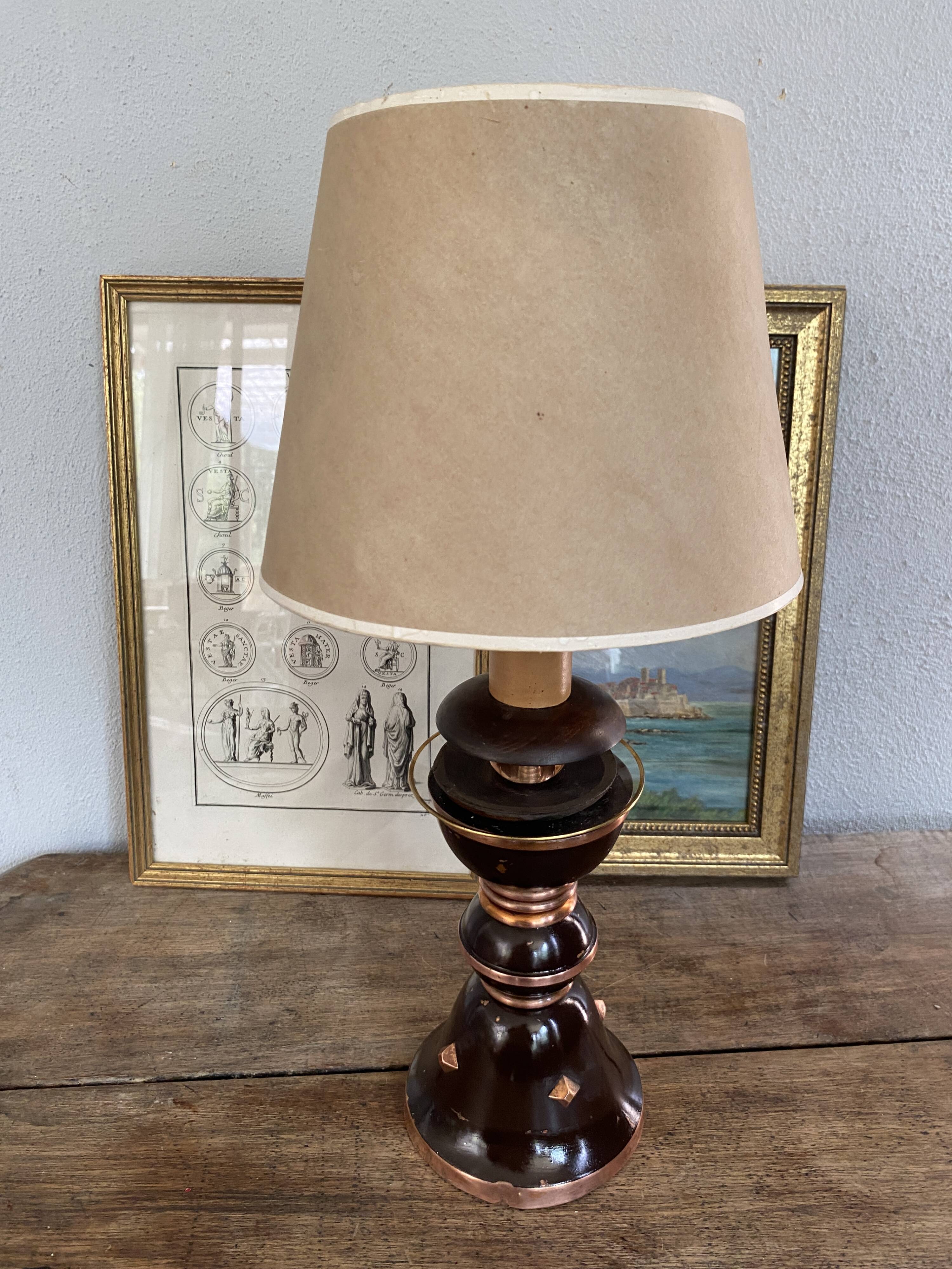 Lampe russe et abat-jour papier, 1960