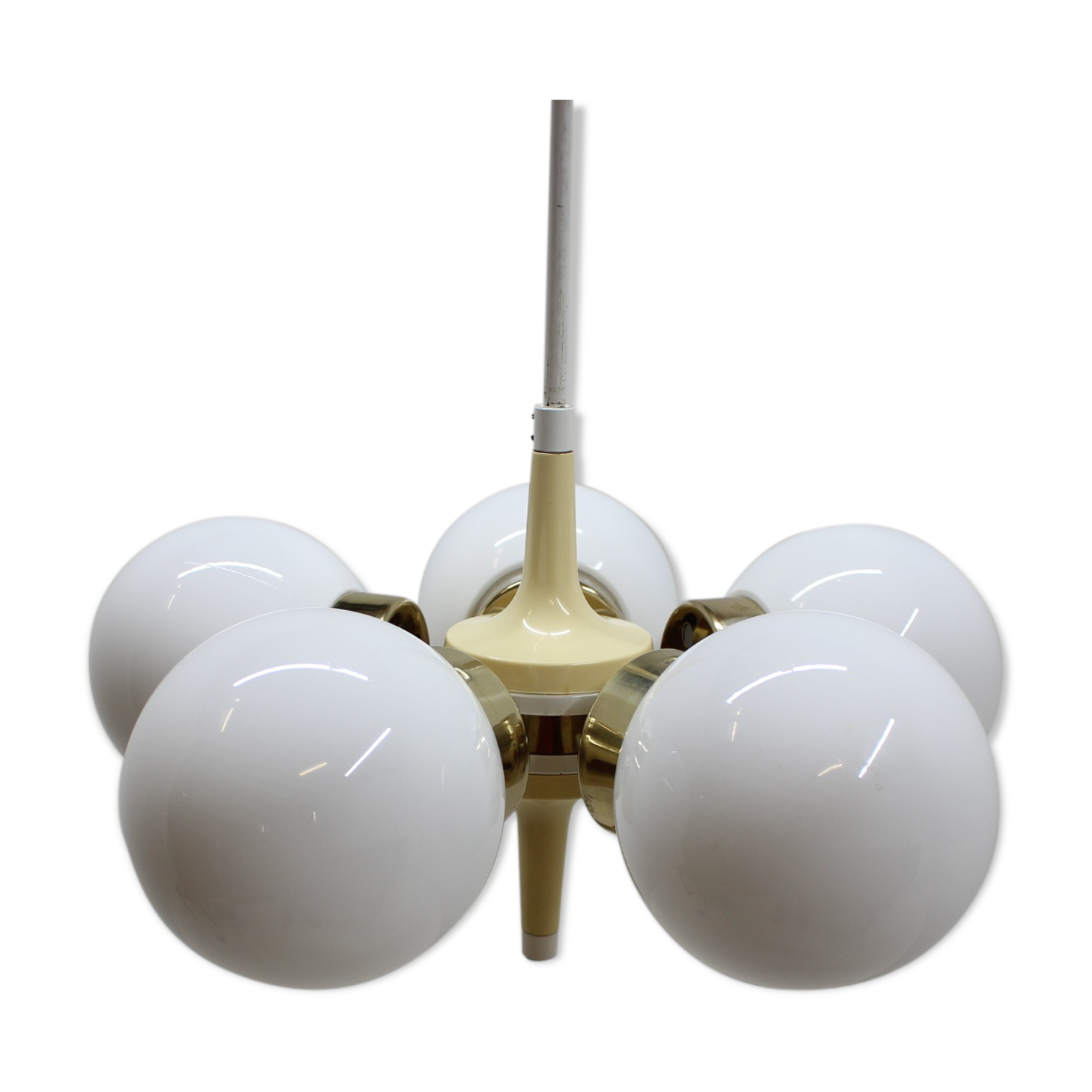 Space age chandelier sputnik by elektroinstala decin, 1970s