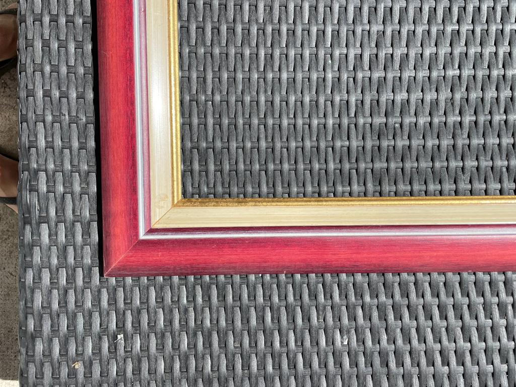 Plum gold and white frame