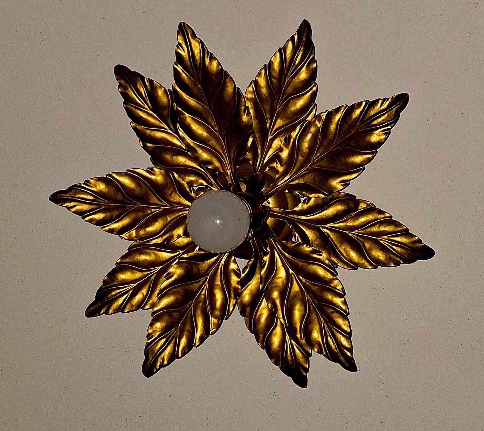 Mid century Florentine gold-plated ceiling light by Hans Kögl, 1960s