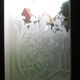 Separation of 3 engraved glass doors