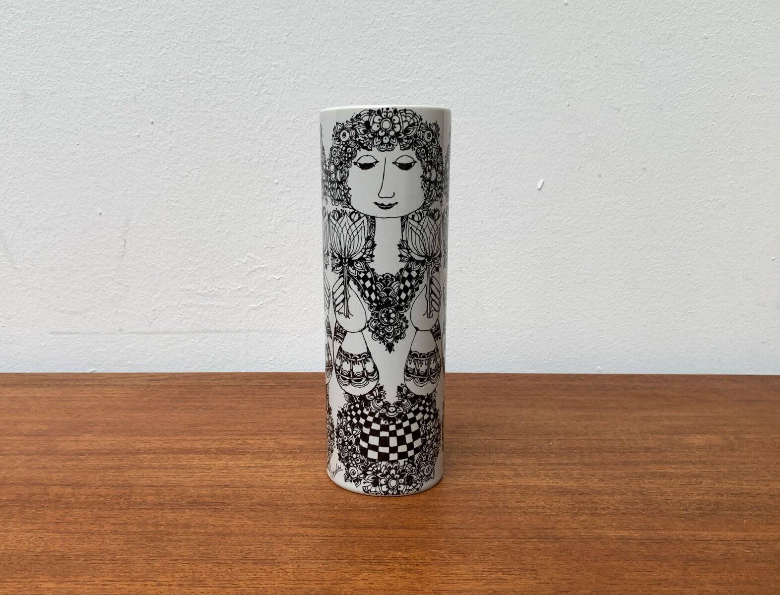 Large Flora German Vase from the Mid-Century by Bjørn Wiinblad for Rosenthal, 1960s