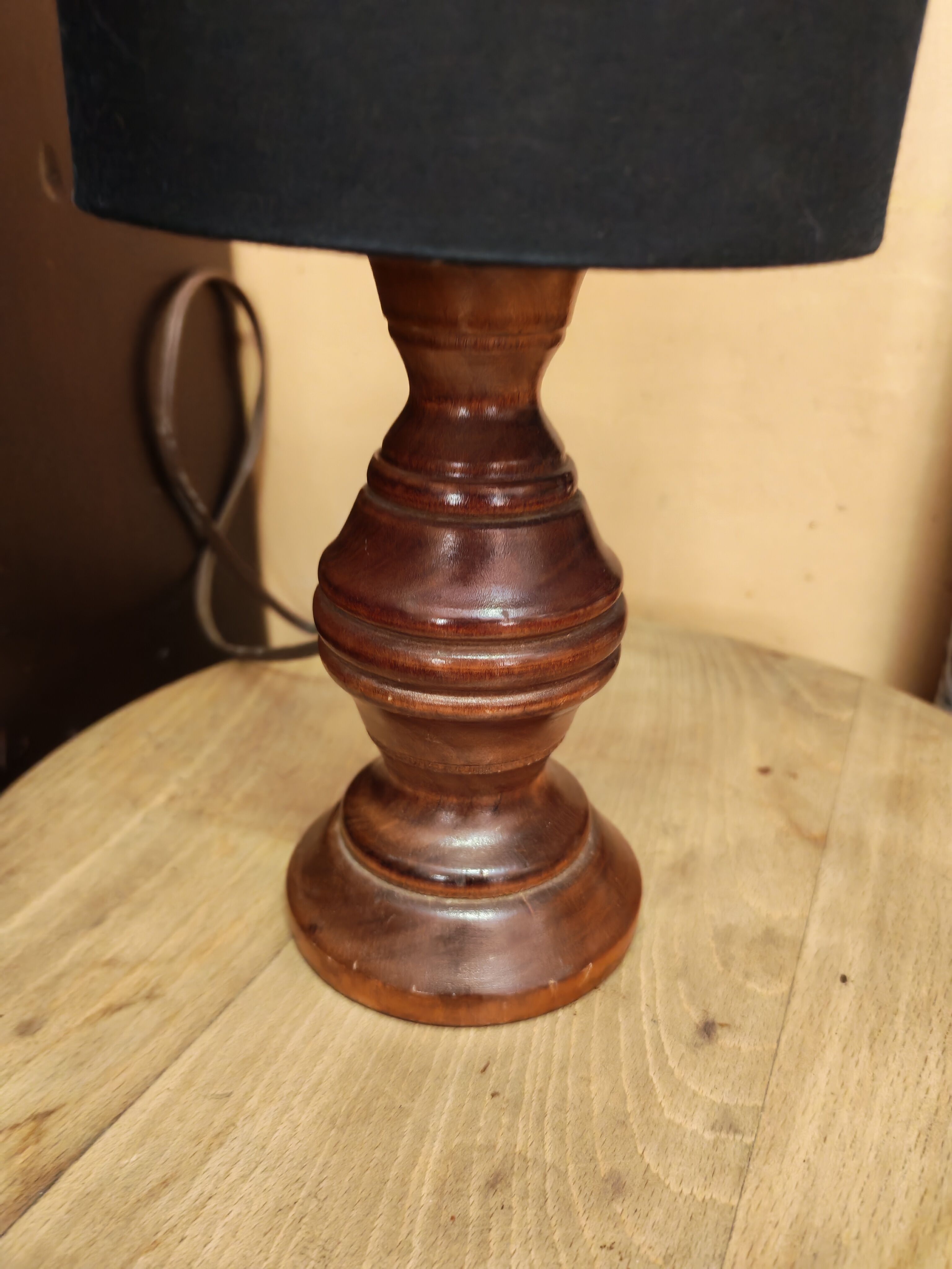 Wooden bedside lamp