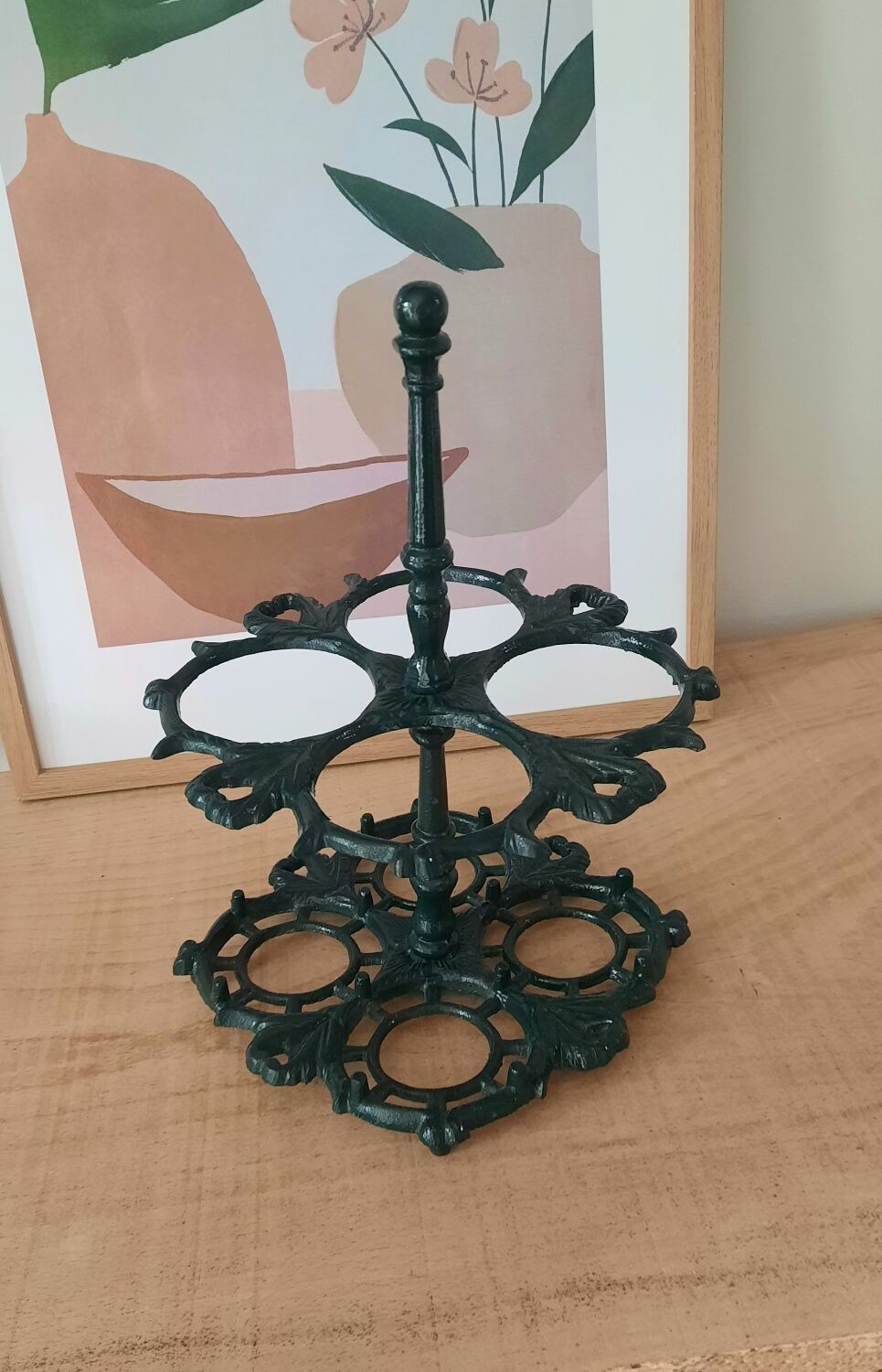 Vintage cast iron bottle rack