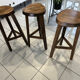 Set of 3 Vintage Brutalist Bar Stools from the 1970s