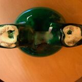 Green ceramic candlestick