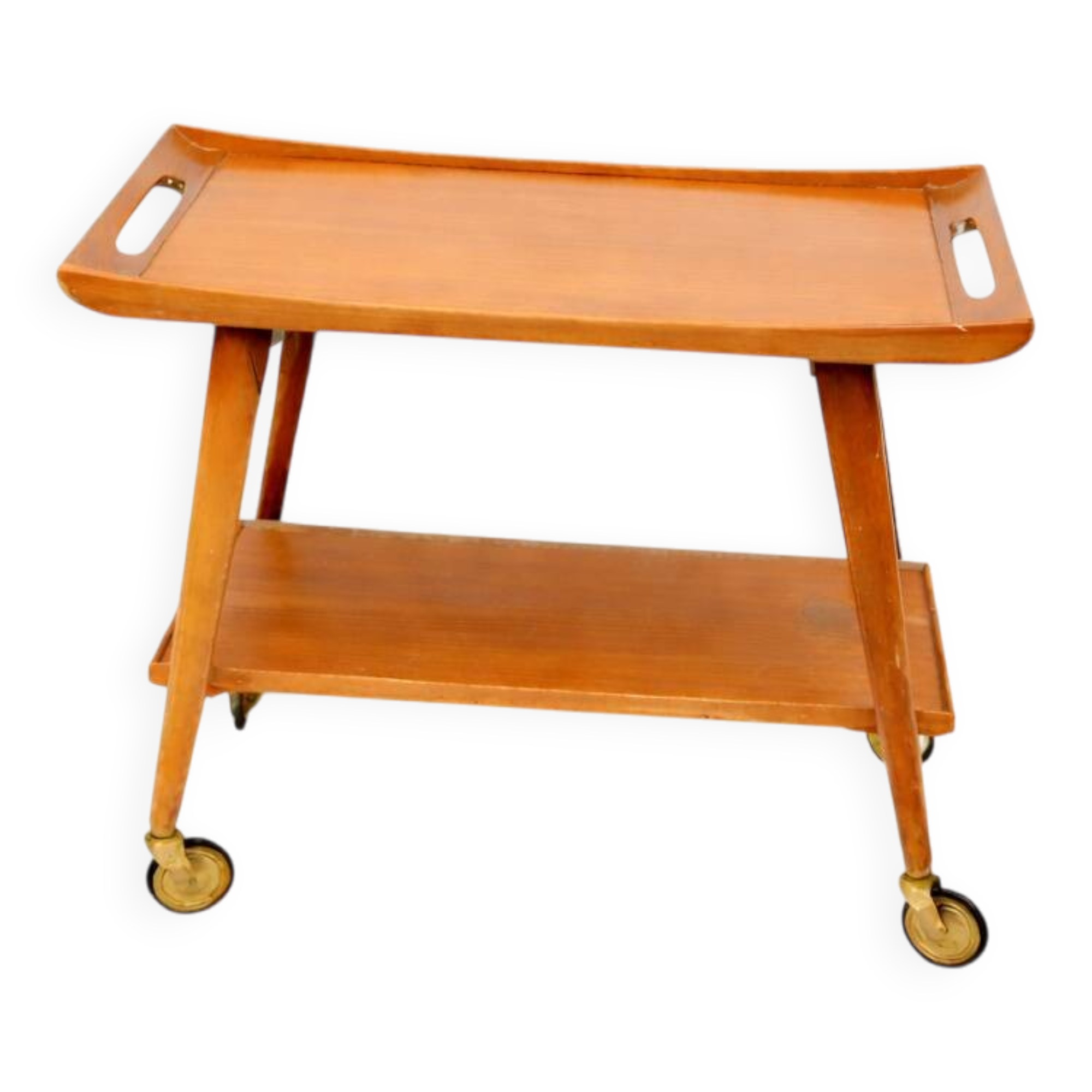 Mid-century German teak bar cart  Manufactured by Opal Furniture, 1960s