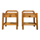 Pair of solid pine nightstands, Circa 1980s
