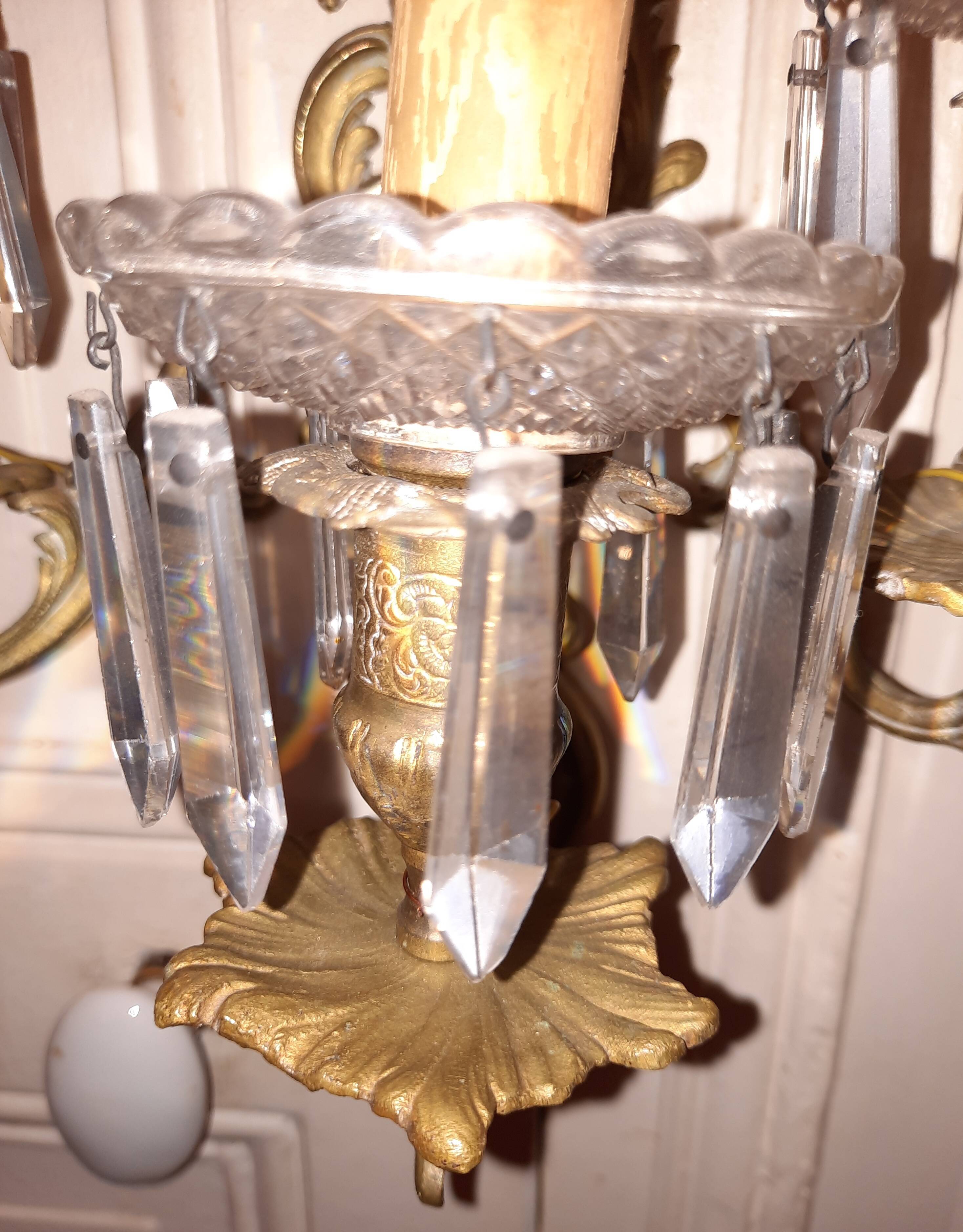 Pair of 3-light wall lamps