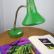 Adjustable Desk Lamp in Green Painted Metal and Chrome-Plated Spiral Arm from TEP, 1970s
