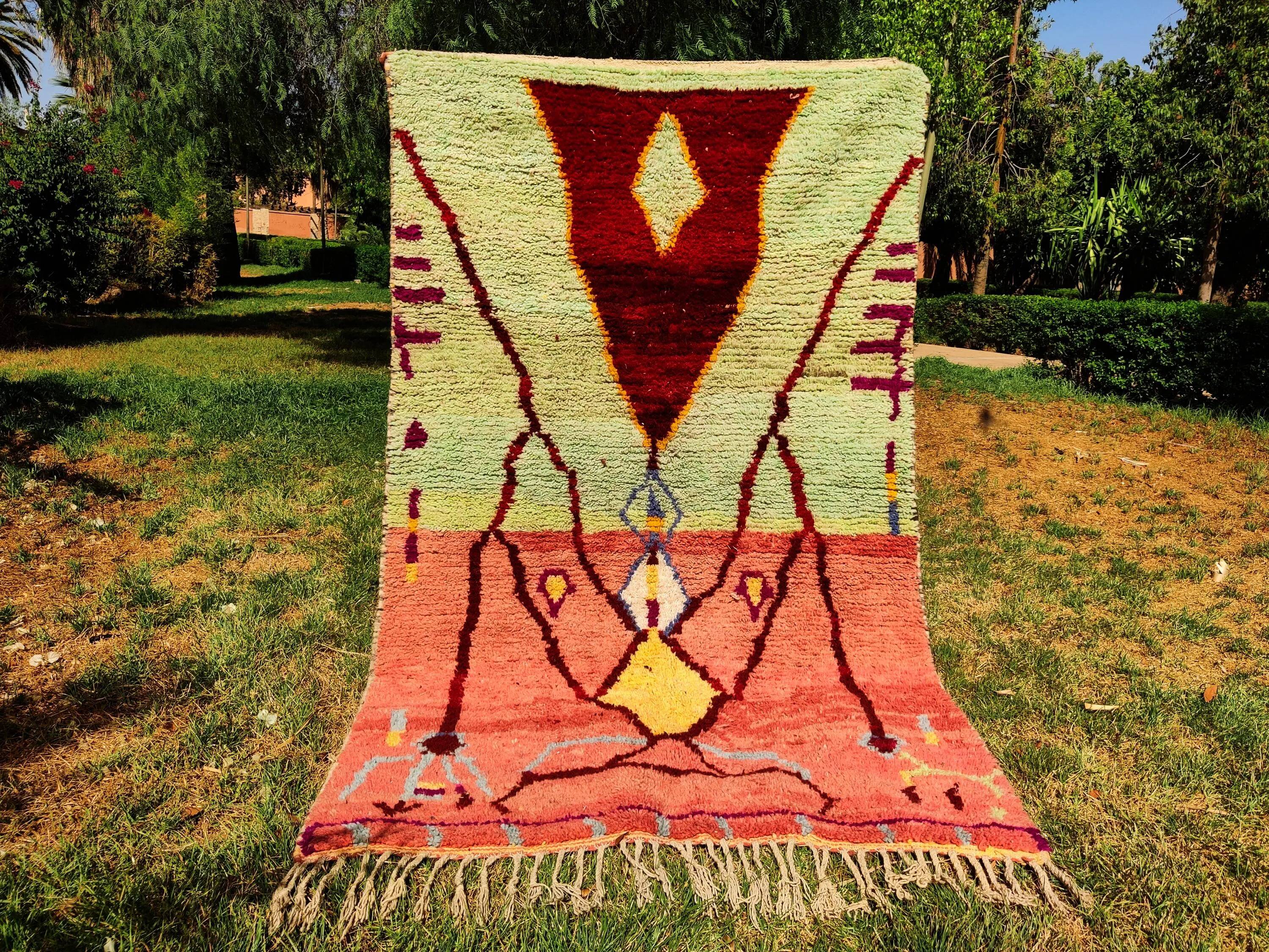 Moroccan handwoven wool rug 3x2 m