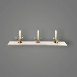 Vintage wall coat rack with 3 hooks in gold anodized aluminum