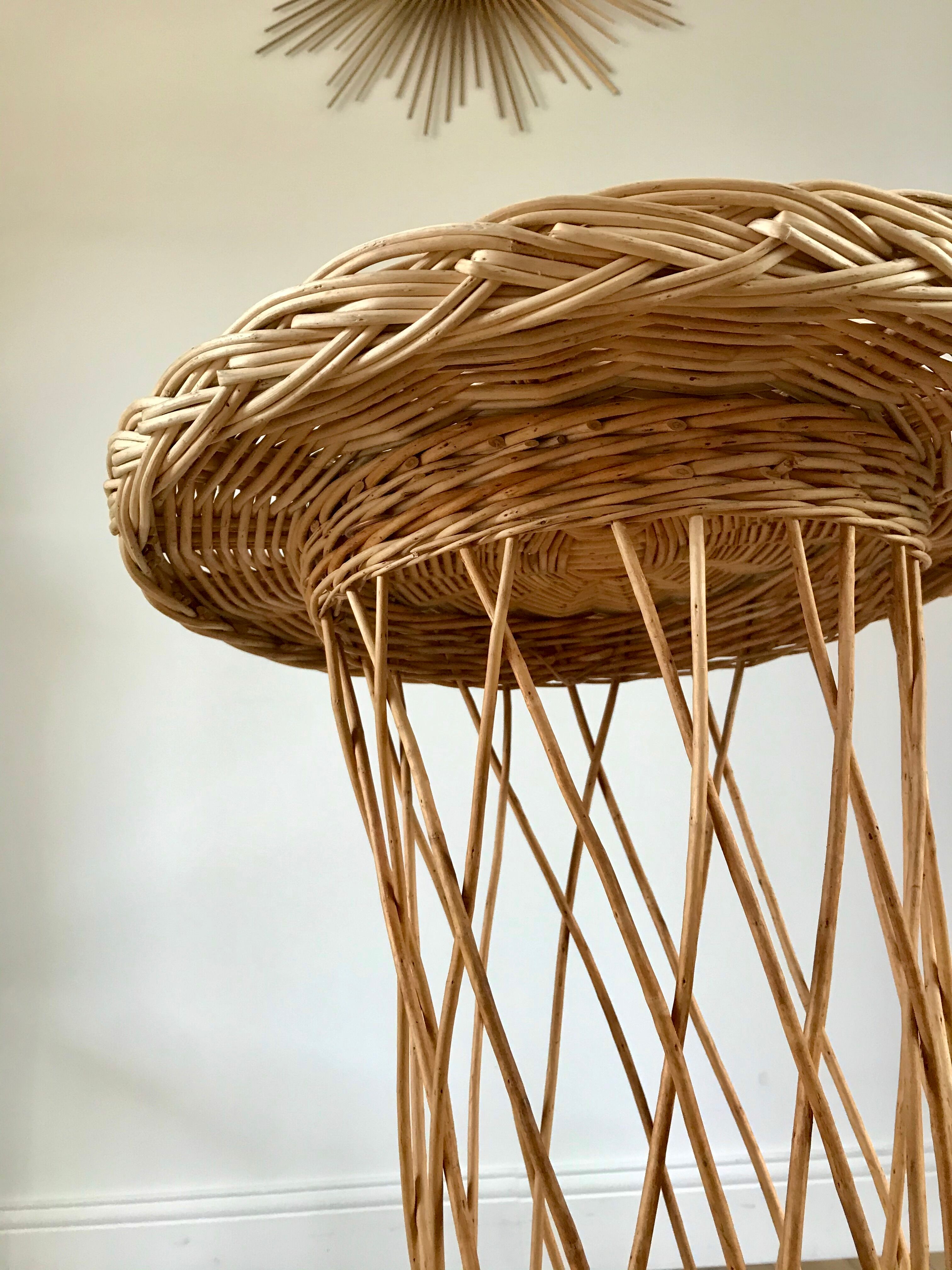 Rattan / bamboo side table 1960s-1970s