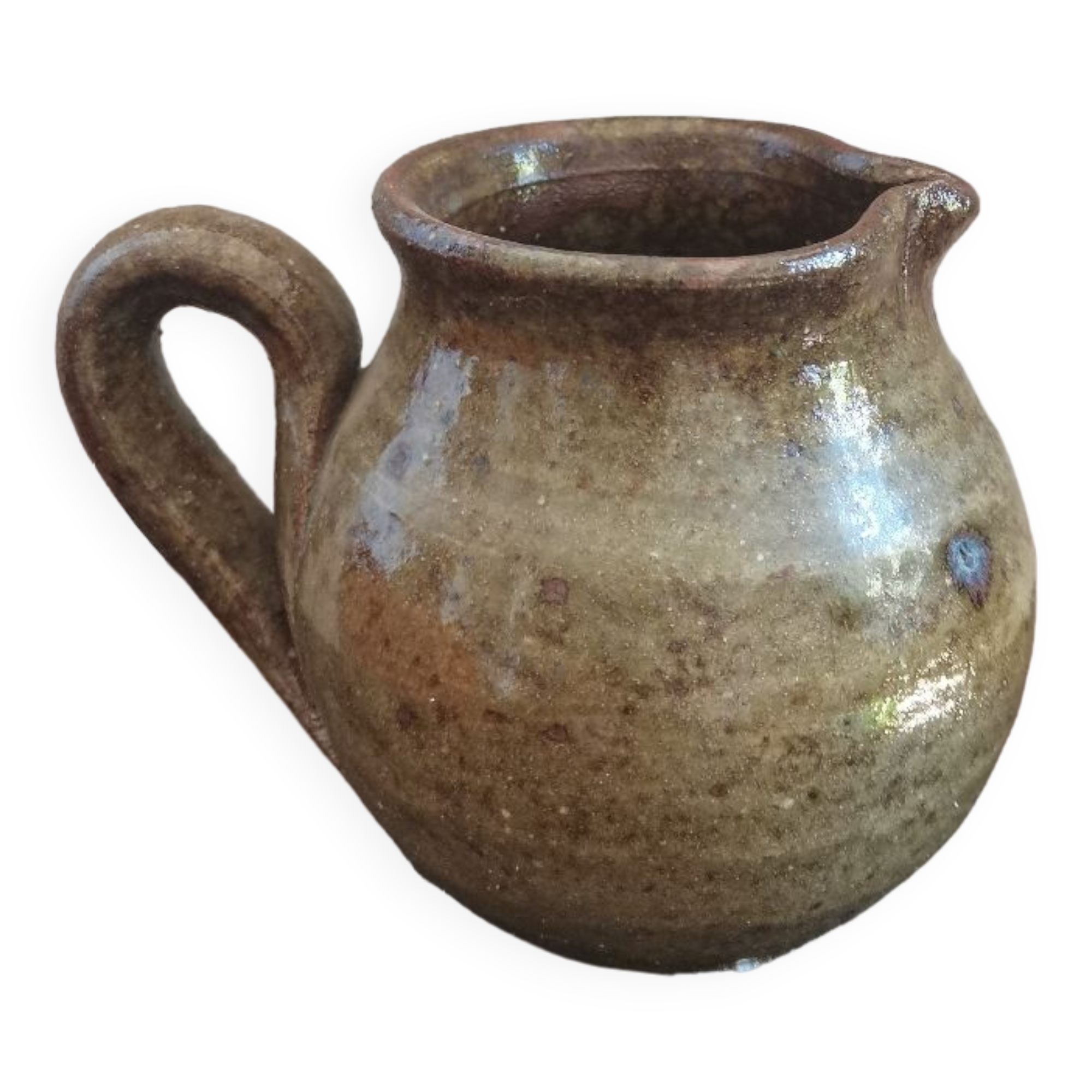 Vintage glazed stoneware pitcher