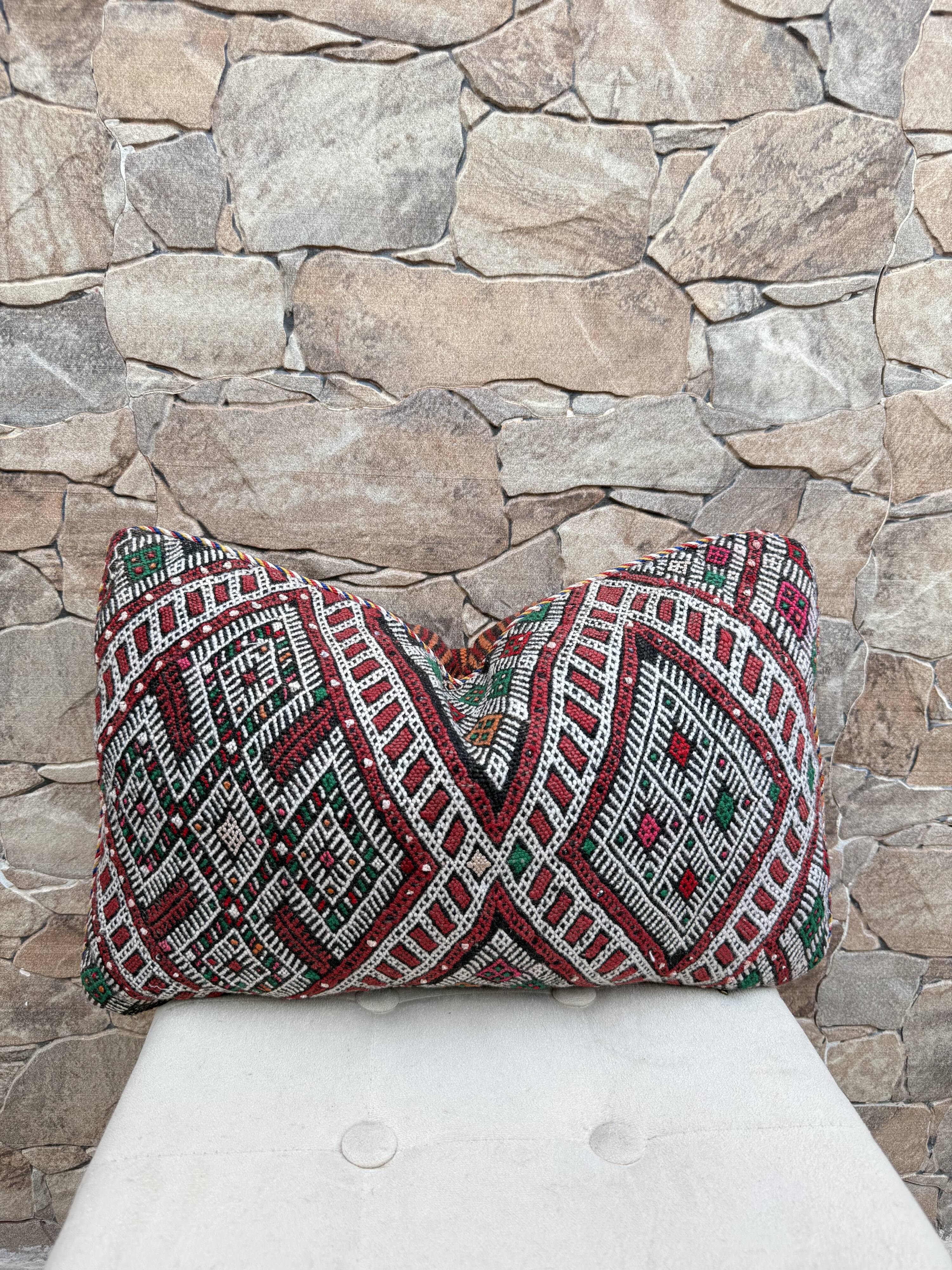Vintage Moroccan Berber wool cushion cover