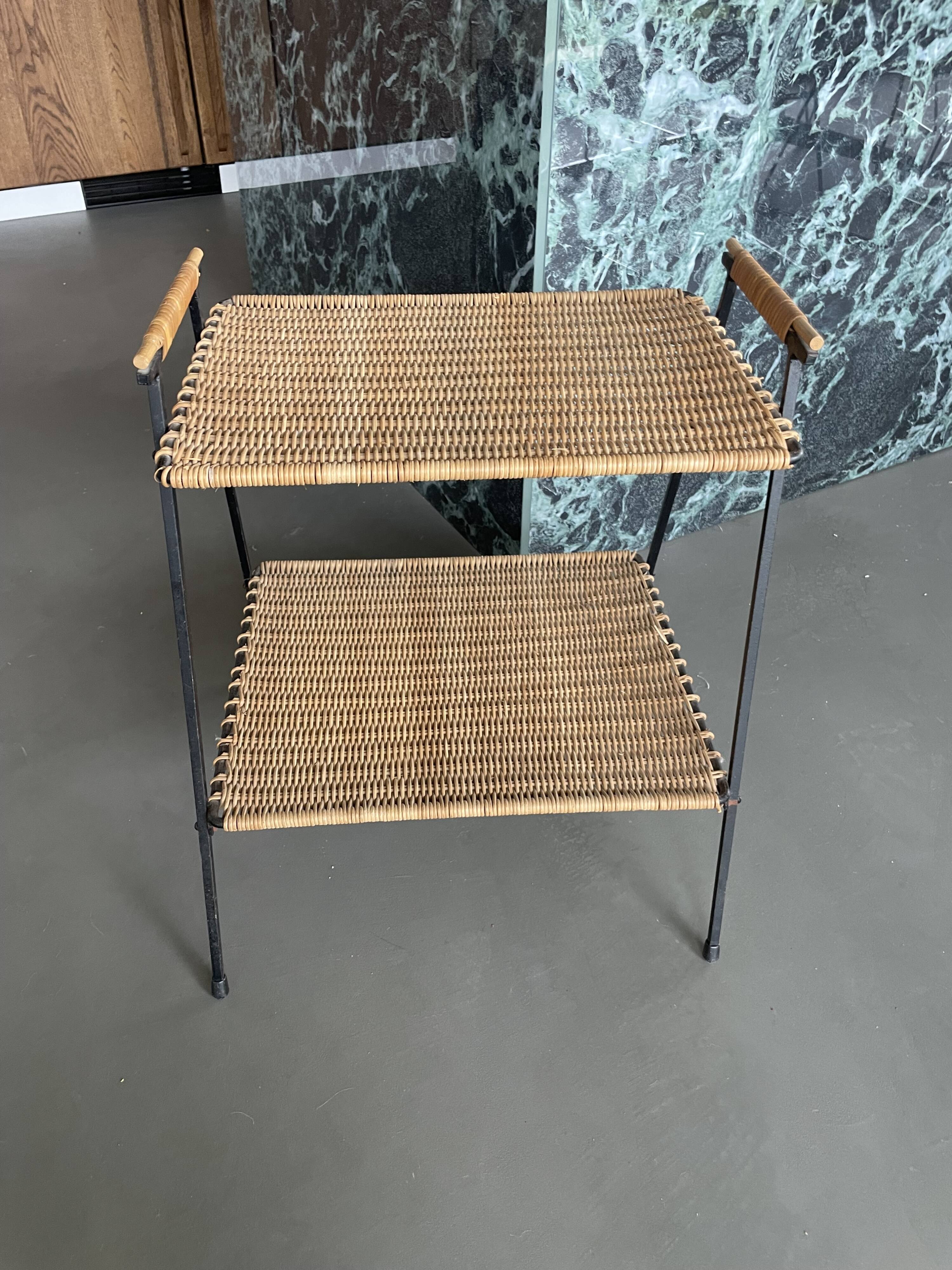 Raoul Guys metal wicker serving trolley