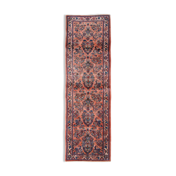 Tapis traditionnel en laine rose Persian coureur tissé à la main Tapis en laine orientale Runner 85x295cm