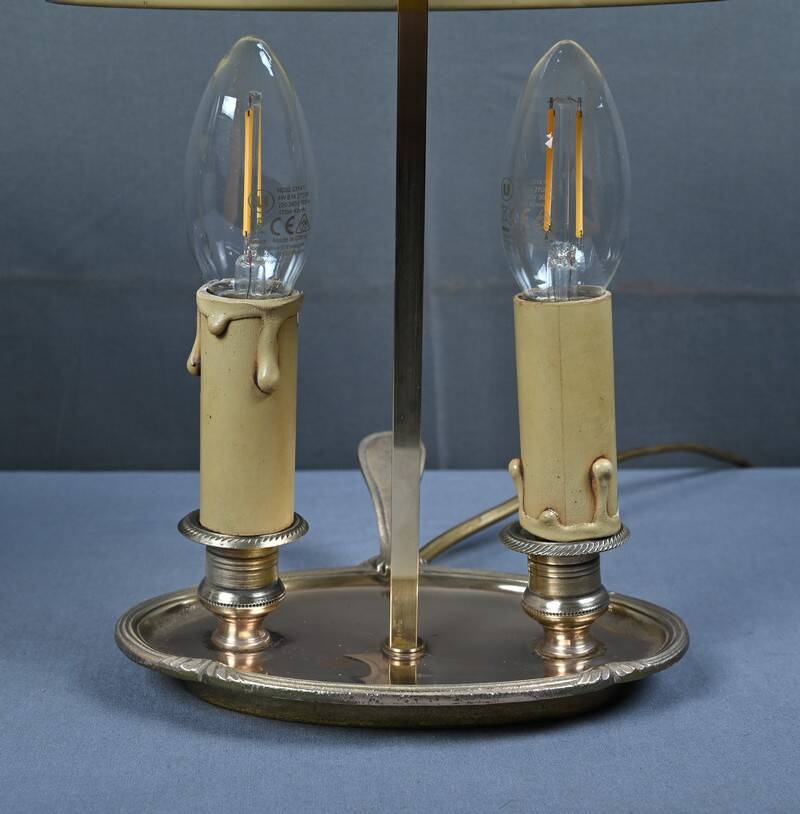 Pair of "Bouillotte" Lamps in Brass, Empire Style – Early 20th Century