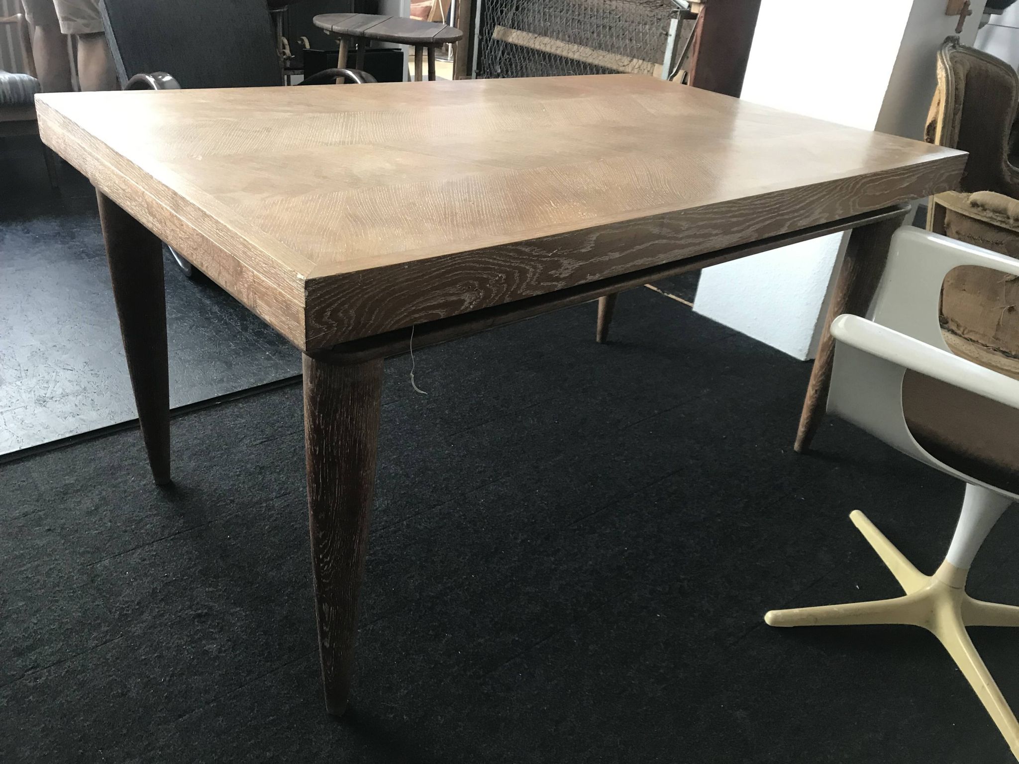 Table Extensible Art Déco en Chêne, France, 1980s