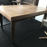 French Art Deco Expandable Oak Table, 1980s