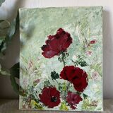 Oil on canvas flowers