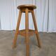 Vintage Oak Bar Stool: 1980s Yugoslavian Industrial High Chair